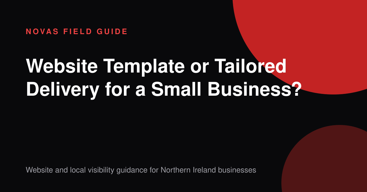 Branded Novas Agency guide comparing template and tailored website delivery