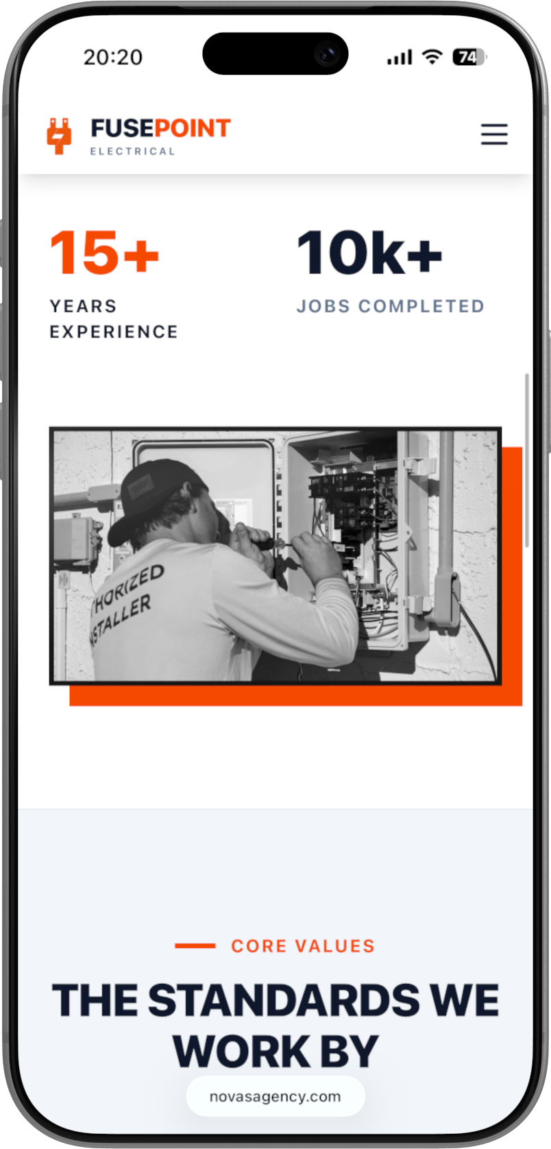 Mobile FusePoint Electrical project case studies preview