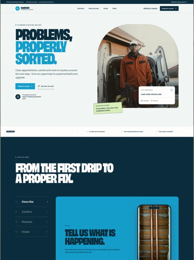 BlueFlow Plumbing & Heating website concept preview