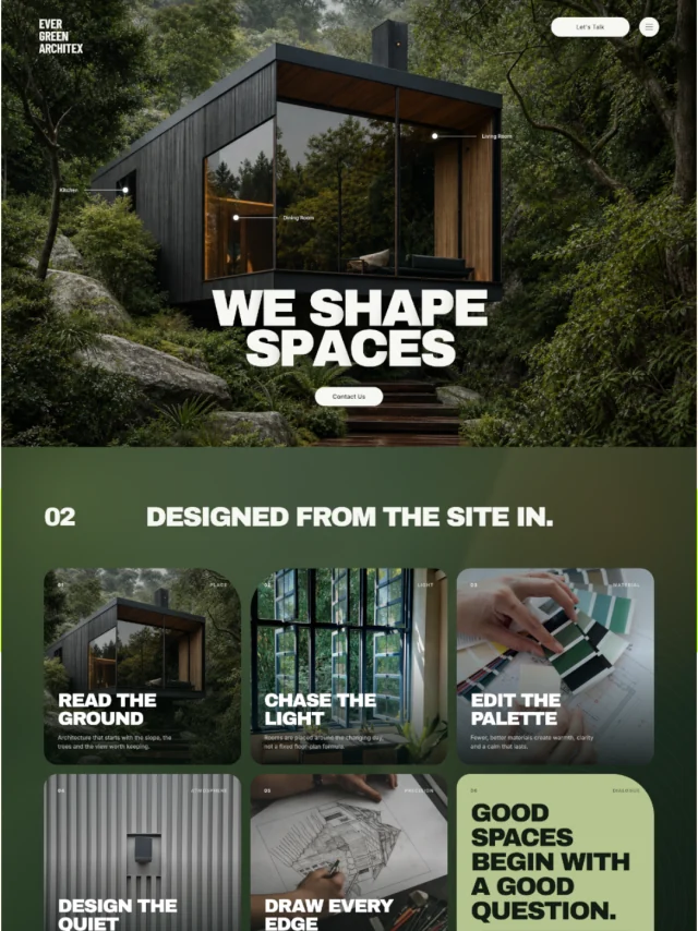 Evergreen Architex website concept preview