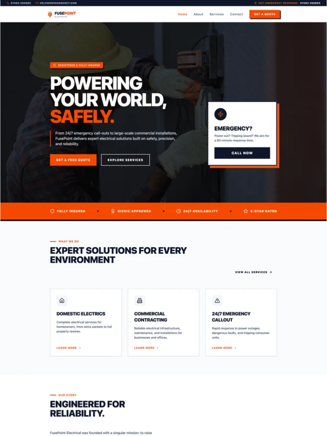 FusePoint Electrical website concept preview