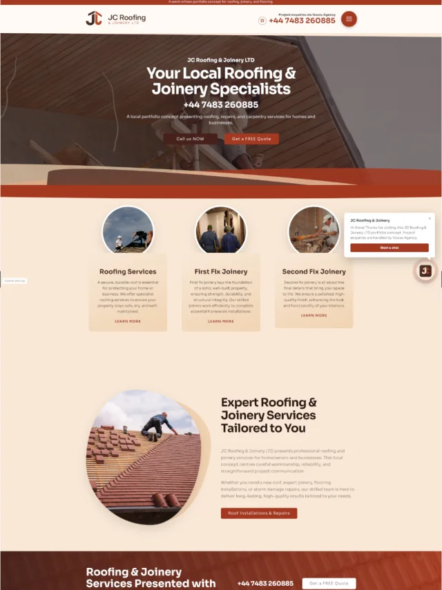 JC Roofing & Joinery website concept preview