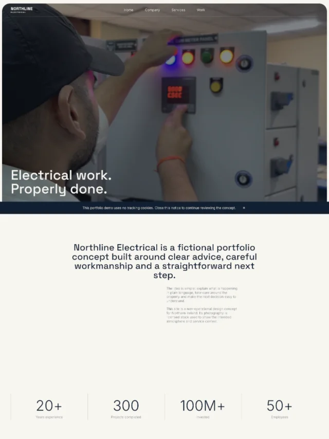 Northline Electrical website concept preview