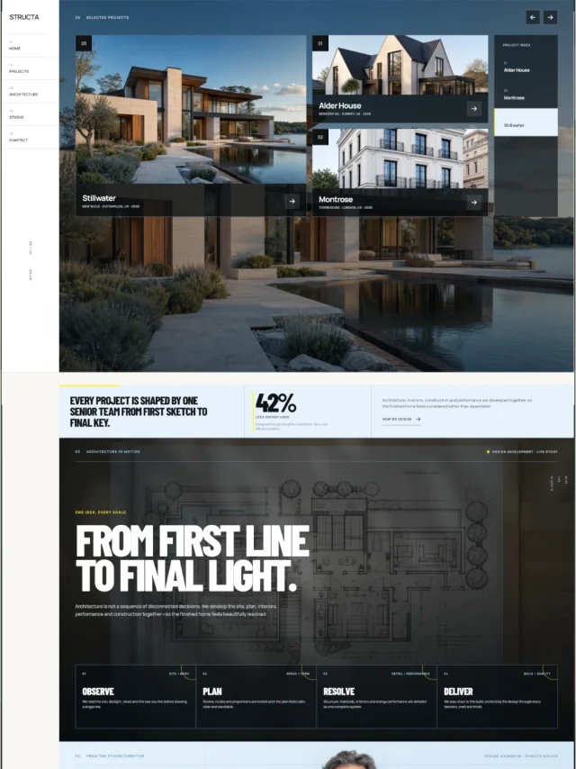 Structa Blueprint Atelier website concept preview