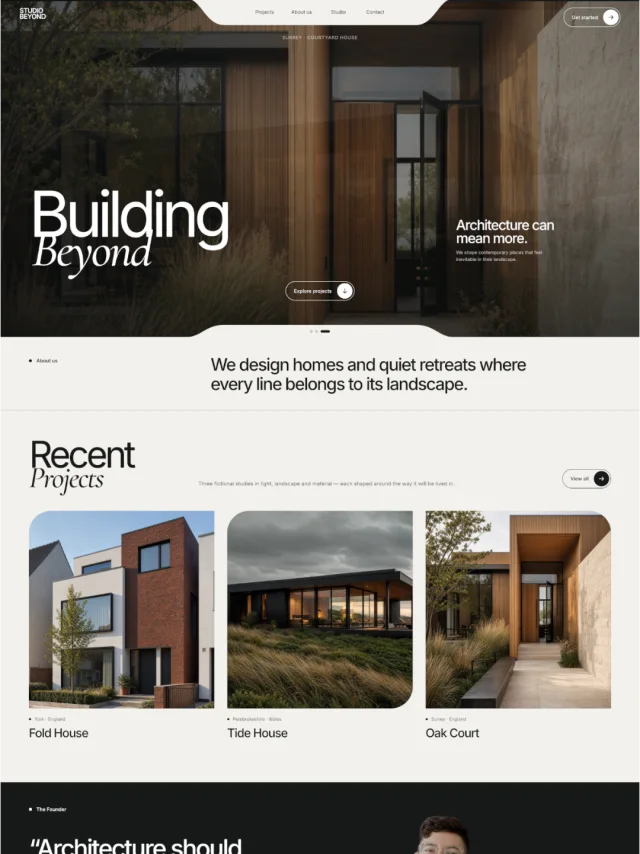 Studio Beyond website concept preview