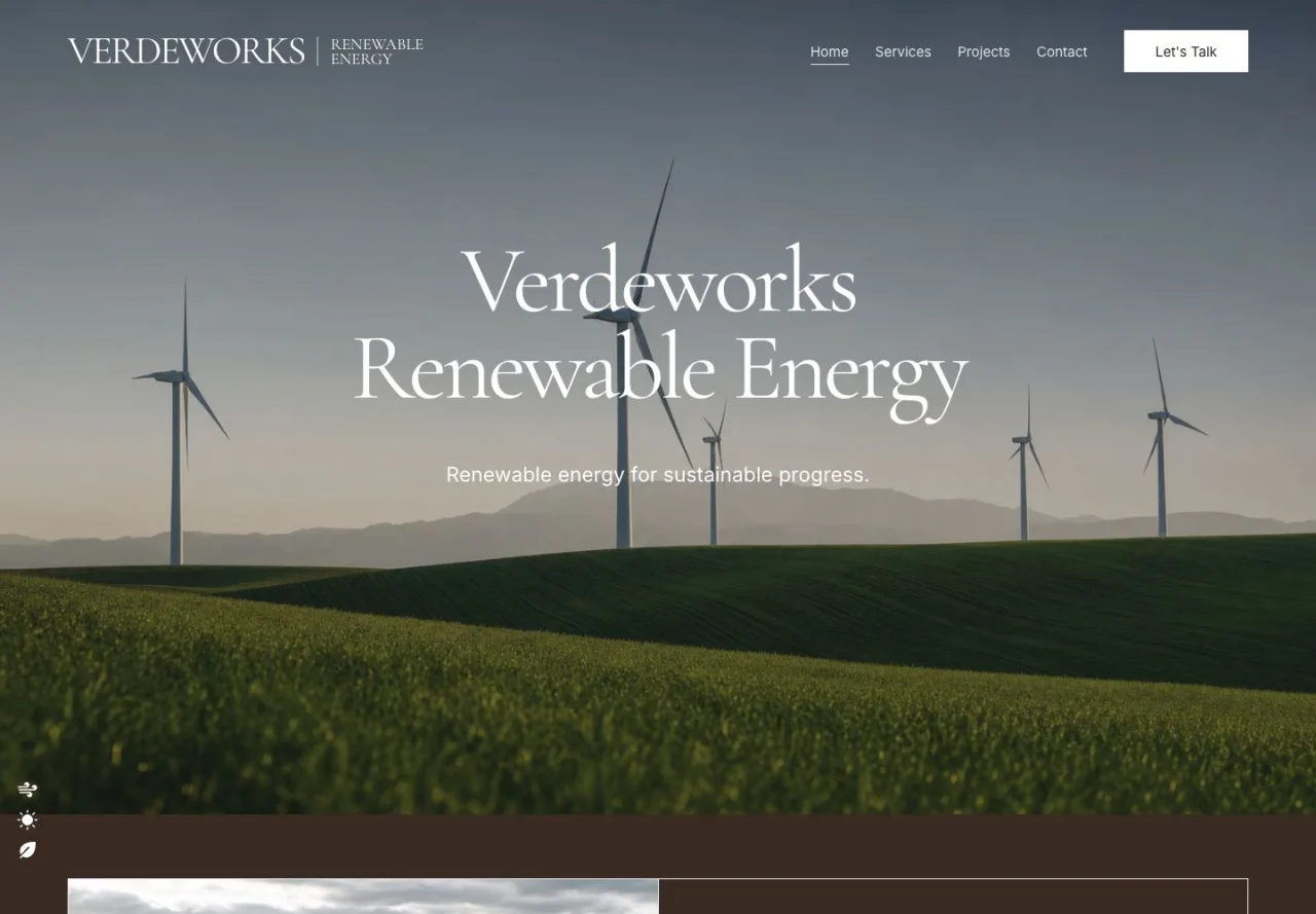 Verdeworks Energy website concept preview