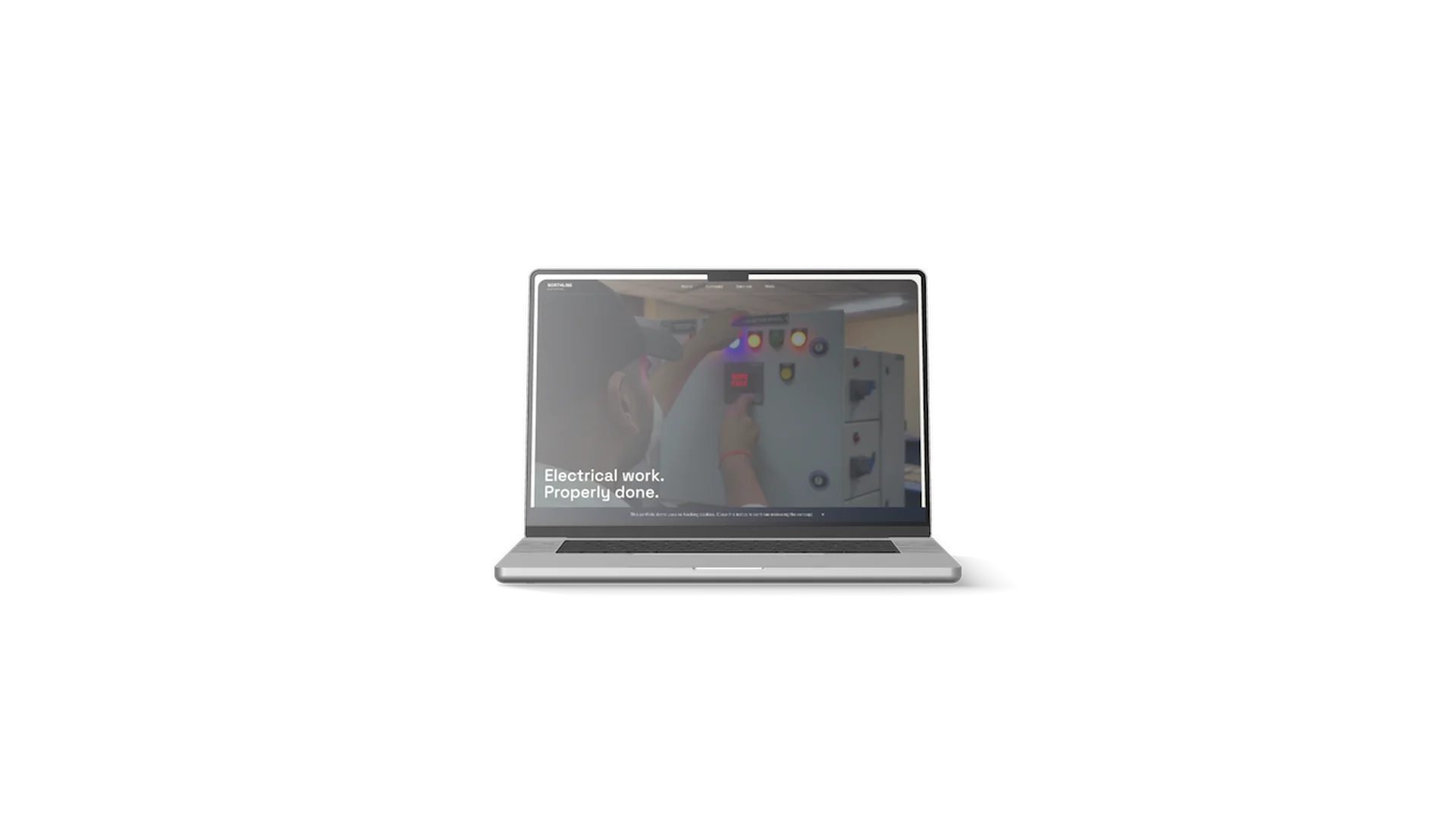 Northline Electrical website revealed on an opening MacBook