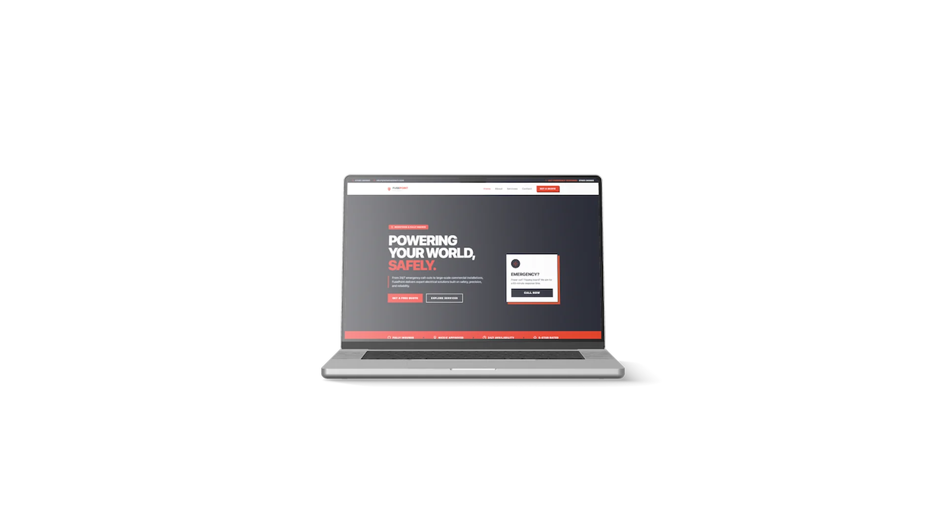 FusePoint Electrical website revealed on an opening MacBook